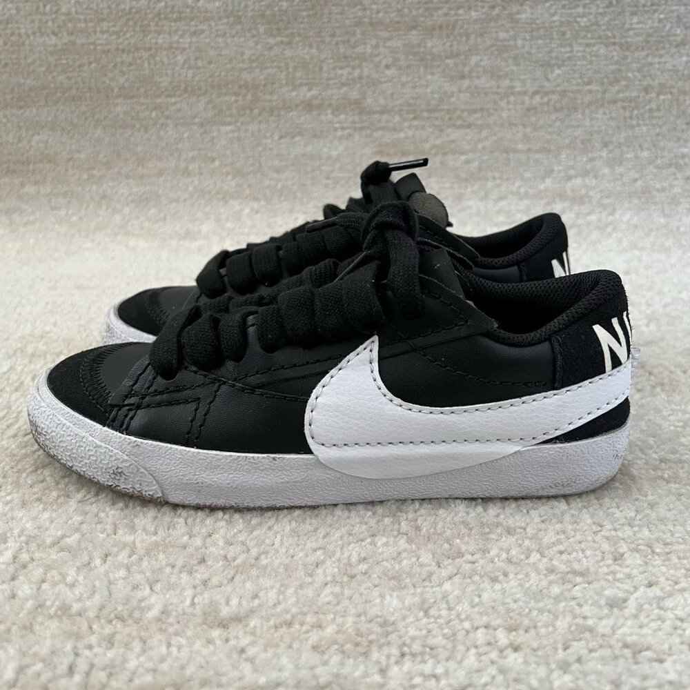 Nike Blazer Low 77 Jumbo Black White Sneakers Shoes 6
